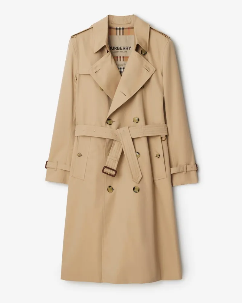 Burberry Langer Heritage-Trenchcoat „Kensington“ , Size Honey-beige