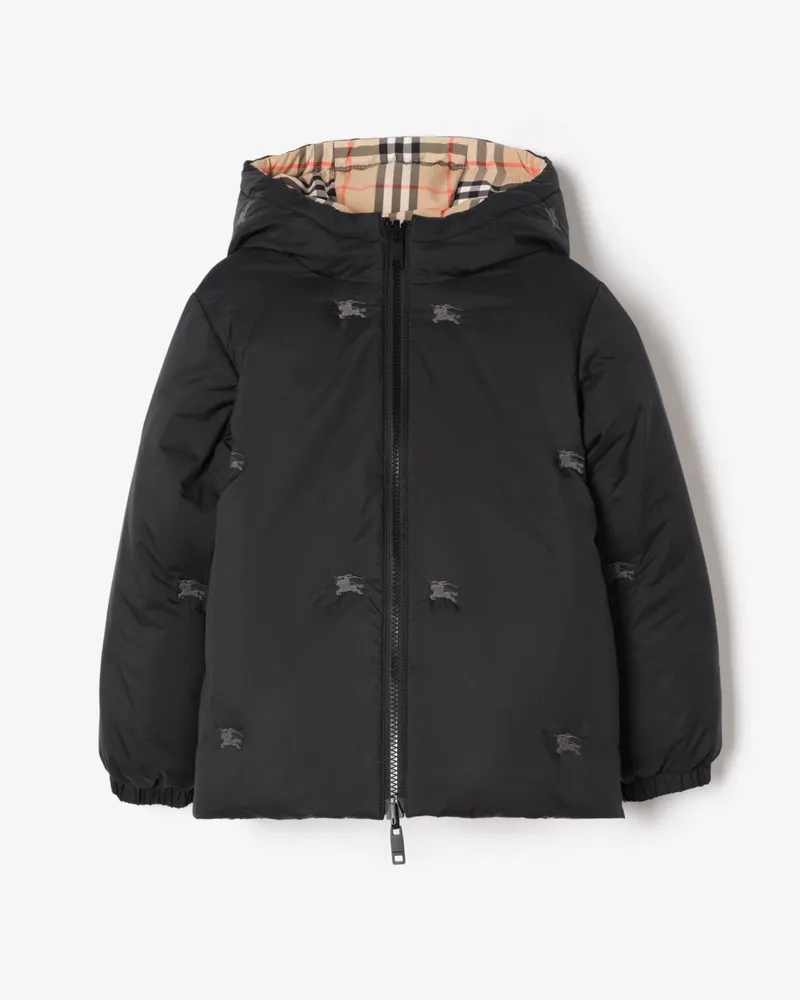 Burberry Wattierte Wende-Jacke in Check , Size Schwarz