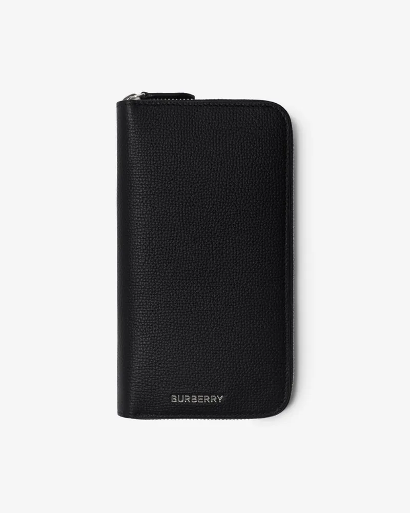 Burberry Lederbrieftasche mit Reißverschluss Schwarz