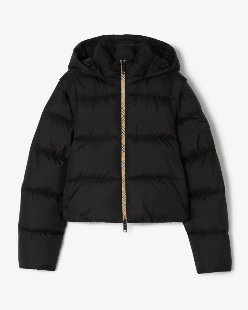 Burberry Wattierte Nylonjacke „Langdale“ mit abnehmbaren Ärmeln , Size Schwarz
