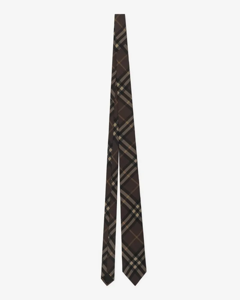 Burberry Seidenkrawatte in Check Sepia-braun