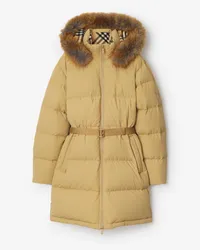 Burberry Wattierter Nylonmantel Flachsfarben