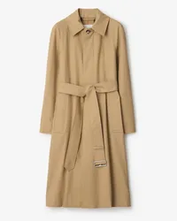 Burberry Langer Car Coat Flachsfarben