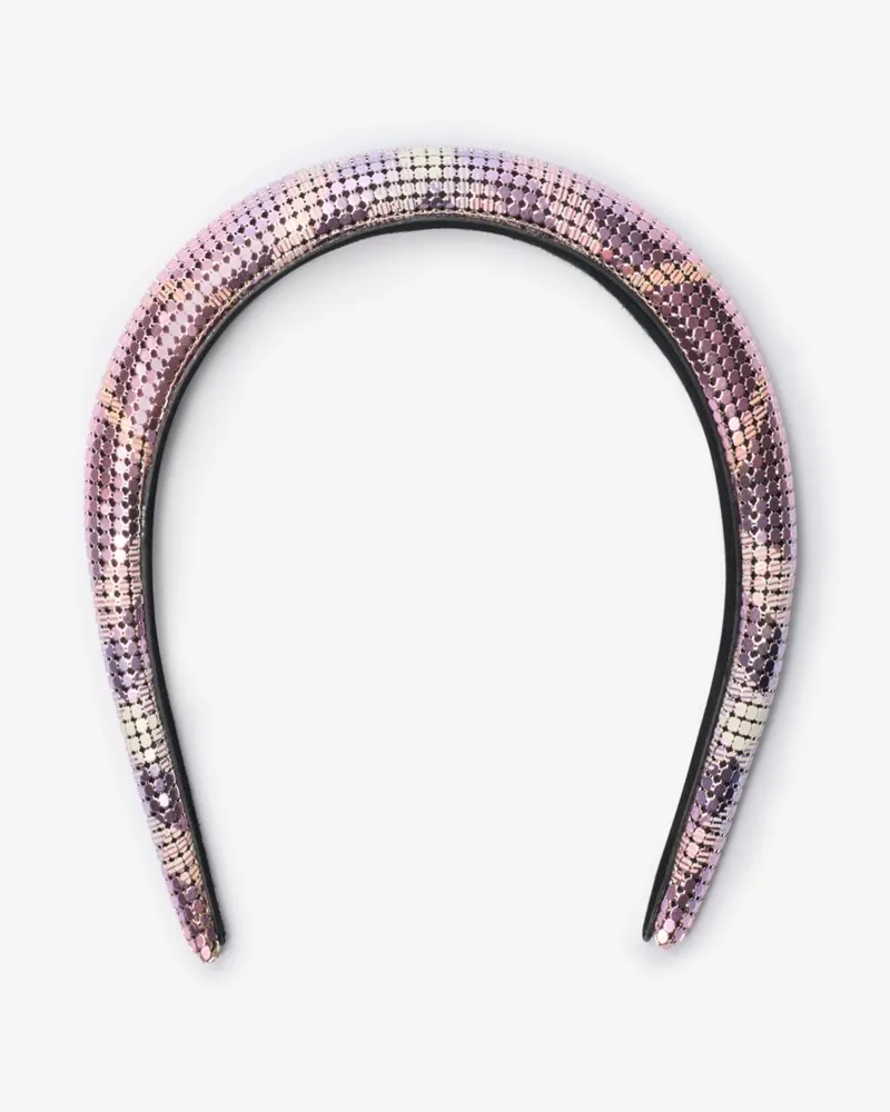 Burberry Haarreif aus Mesh-Gewebe in Check Dawn-rosa