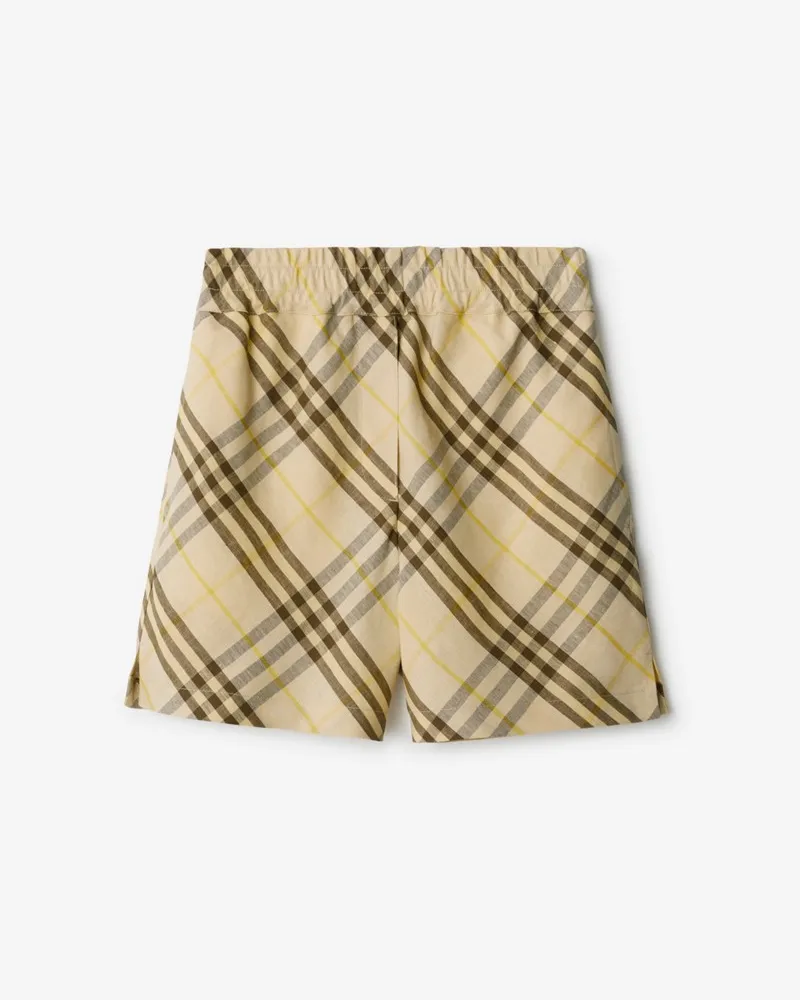 Burberry Leinenshorts in Check Wheat