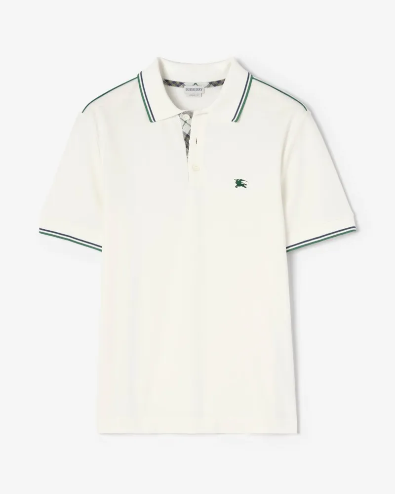 Burberry Tennis-Poloshirt aus einer Baumwollmischung , Size Chalk-weiß