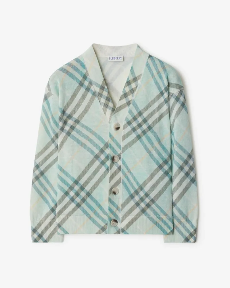 Burberry Leinenmisch-Cardigan in Check Breeze
