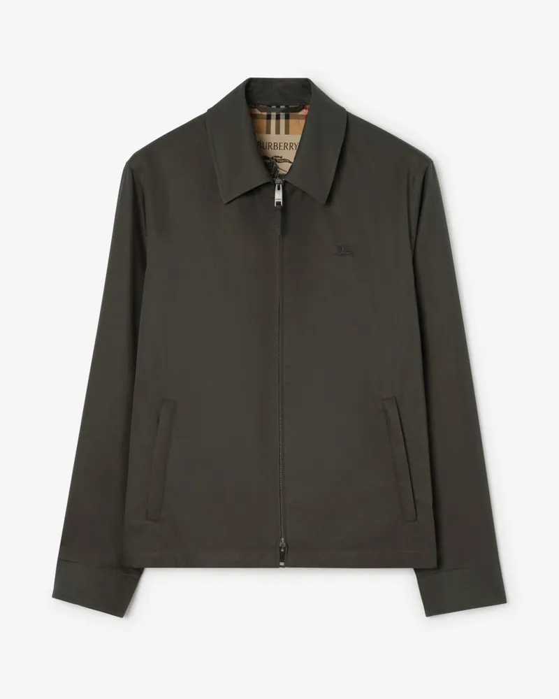 Burberry Harrington-Jacke „Bloomsbury“ aus Tropen-Gabardine , Size Grey-grau