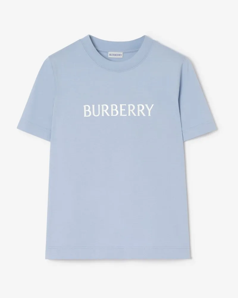 Burberry Baumwoll-T-Shirt mit Logo Sunbleached-blau