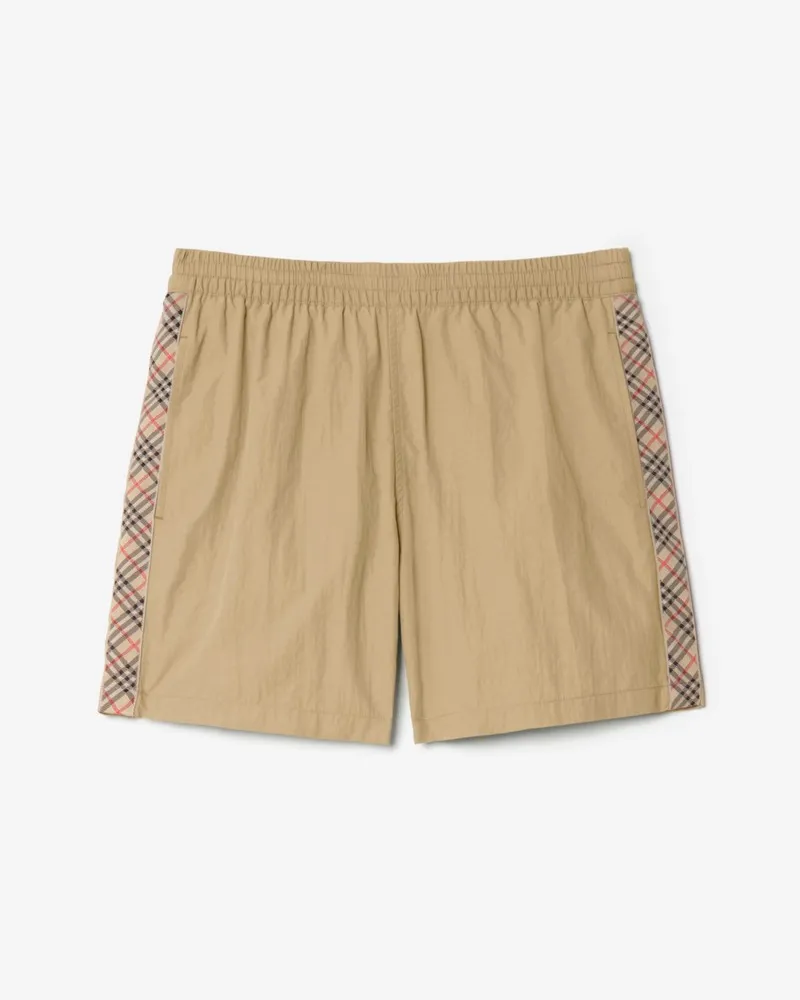 Burberry Schwimmshorts mit Karobesatz , Size Beige-beige