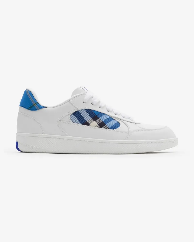 Burberry Sneaker „Terrace“ aus Leder mit Check Weiß