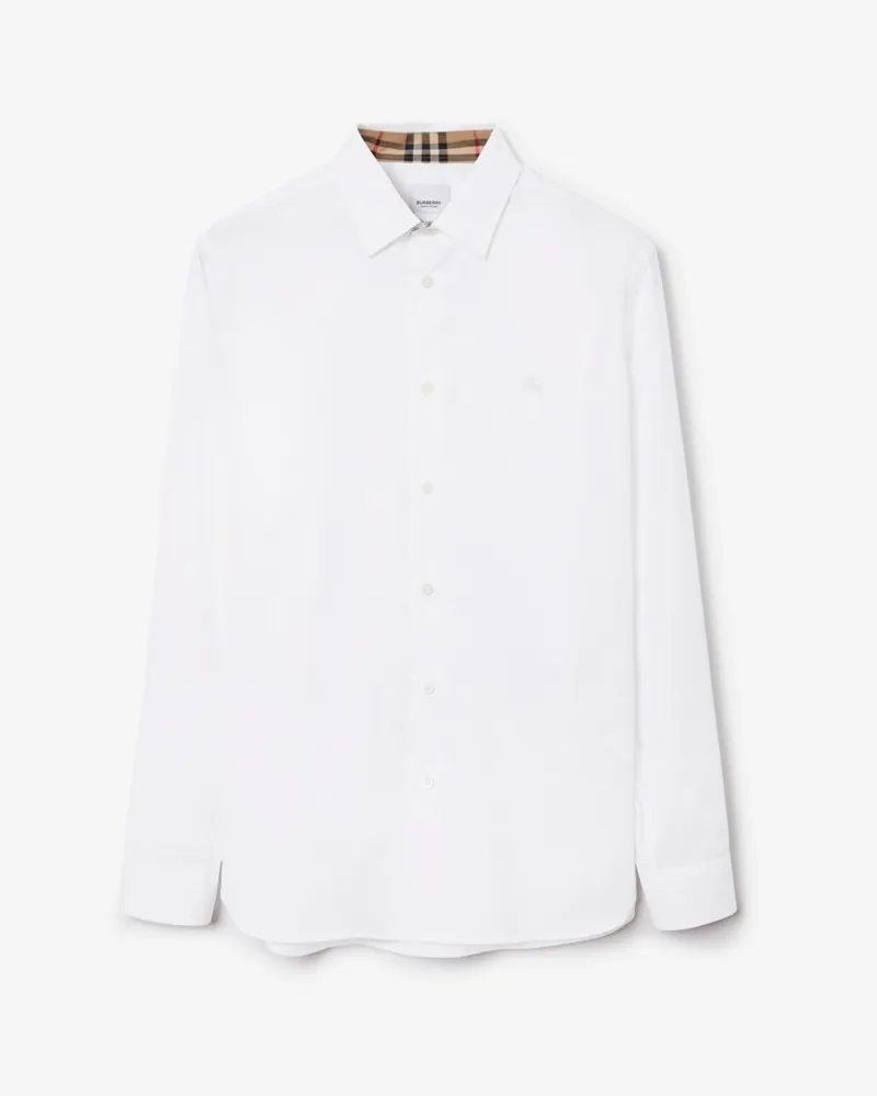 Burberry Stretchbaumwollhemd Weiß