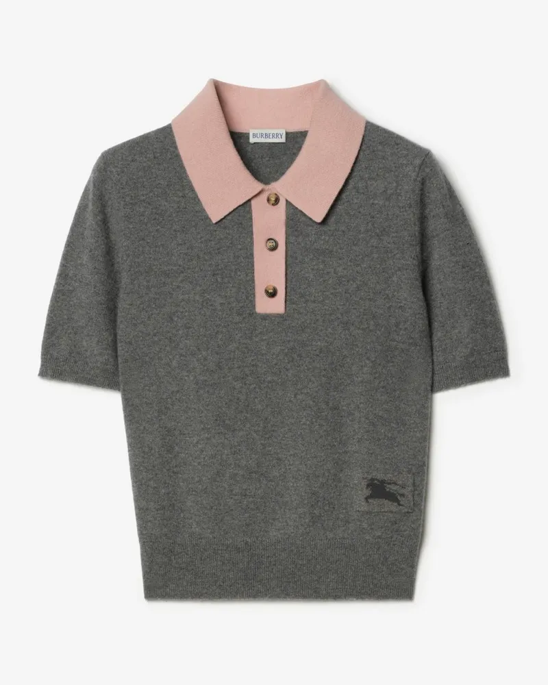 Burberry Kaschmirmisch-Poloshirt Grey
