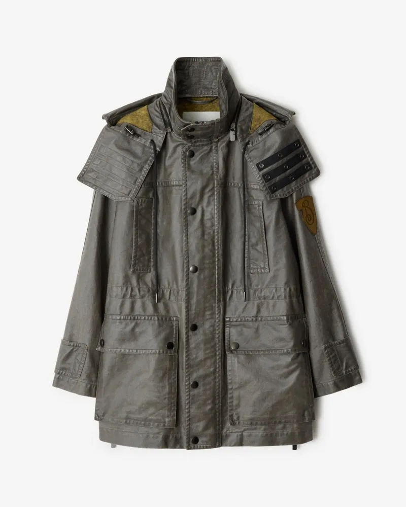 Burberry Kapuzenparka aus gebleichter Baumwolle Oil