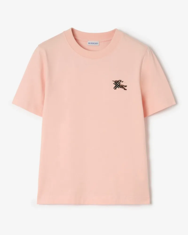 Burberry Baumwoll-T-Shirt mit EKD-Motiv in Check Compact-rosa