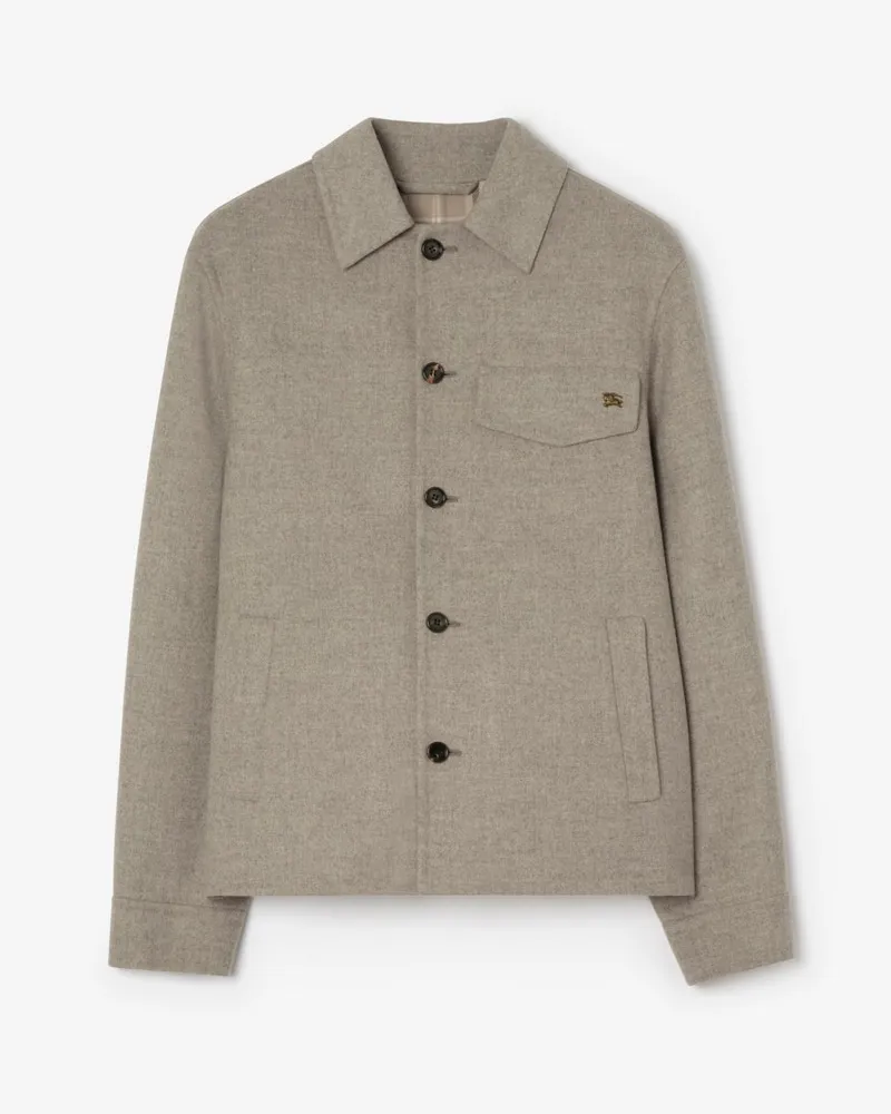 Burberry Hemdjacke „Thorn“ aus Wolle , Size Dove