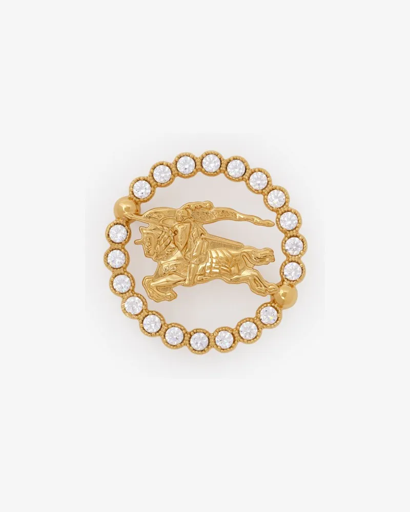 Burberry Brosche mit Knight in Pavé-Fassung Gold