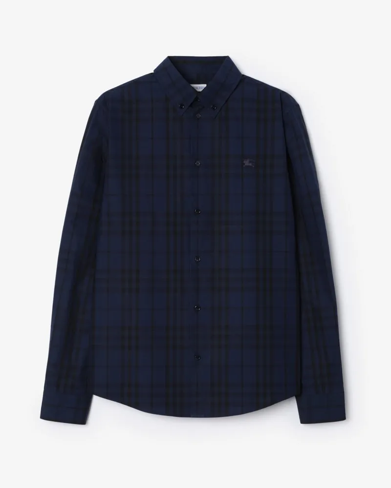 Burberry Baumwollpopelin-Hemd in Check Dunkles
