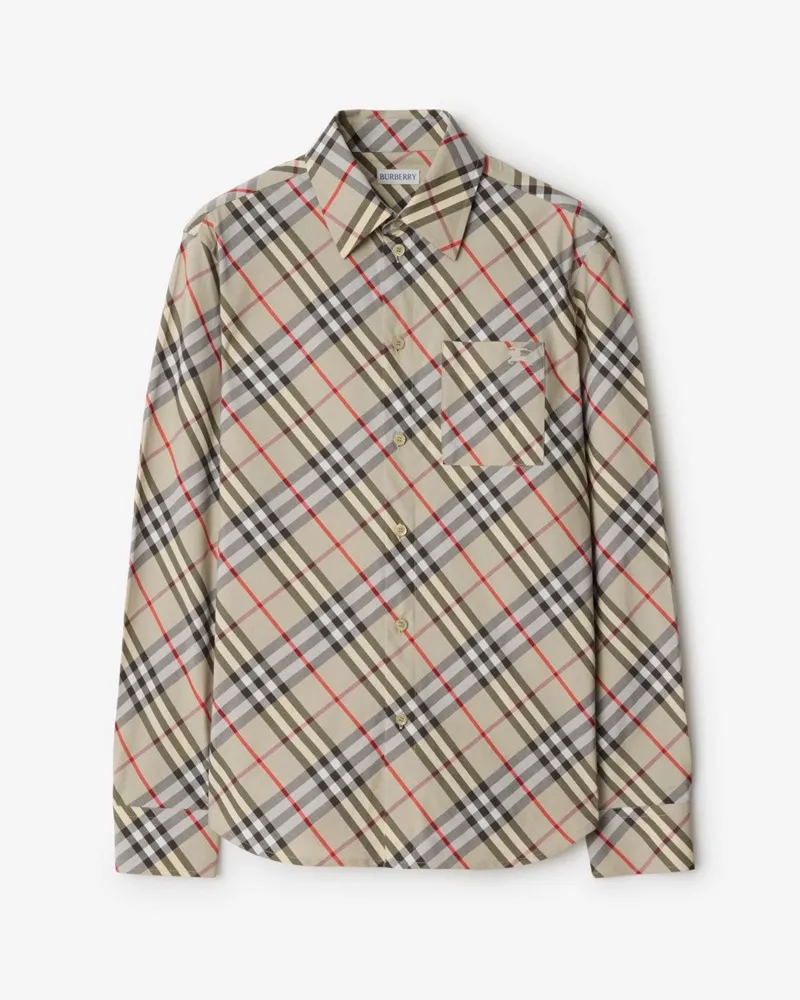 Burberry Klassisch geschnittenes Baumwollhemd in Check Chipping
