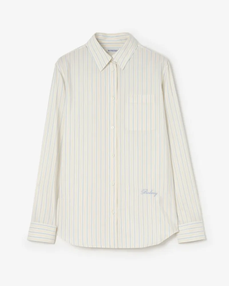 Burberry Klassisches Streifenhemd aus Baumwolle und Seide , Size Seashell