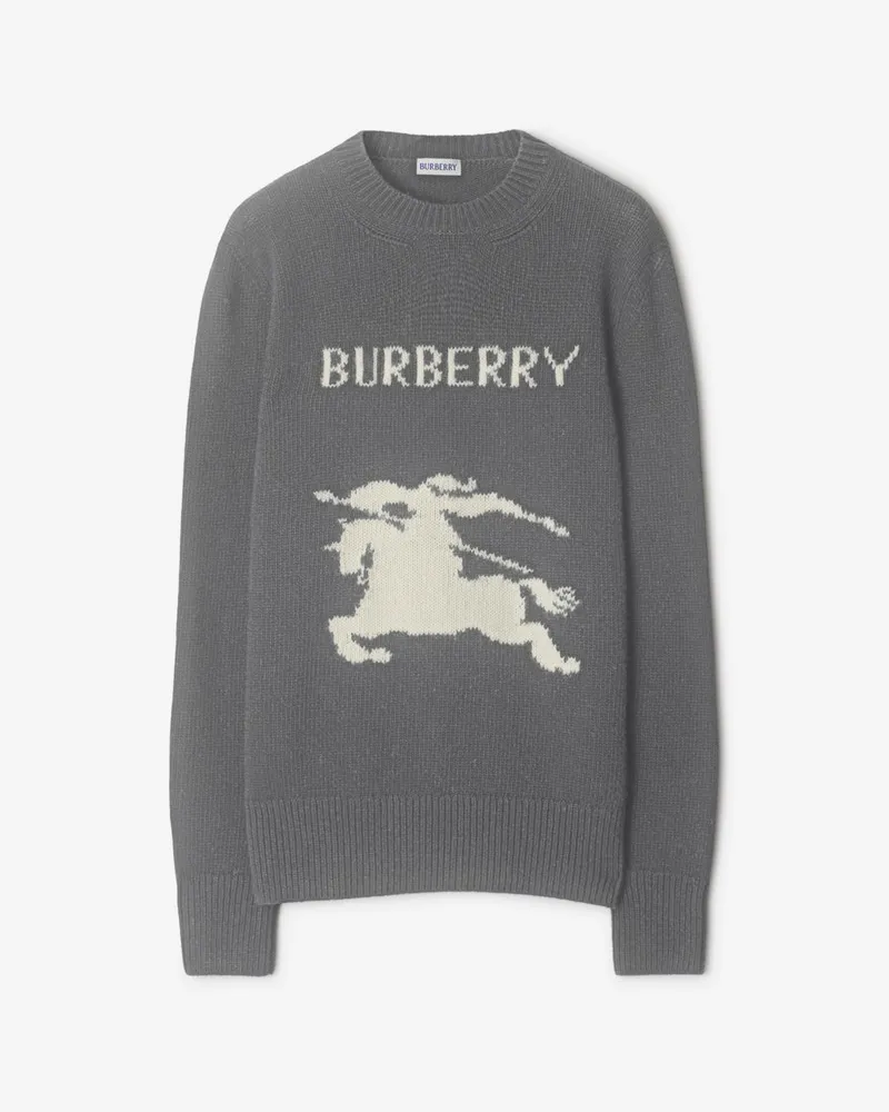 Burberry Woll-Kaschmir-Pullover mit EKD-Motiv , Size Grey