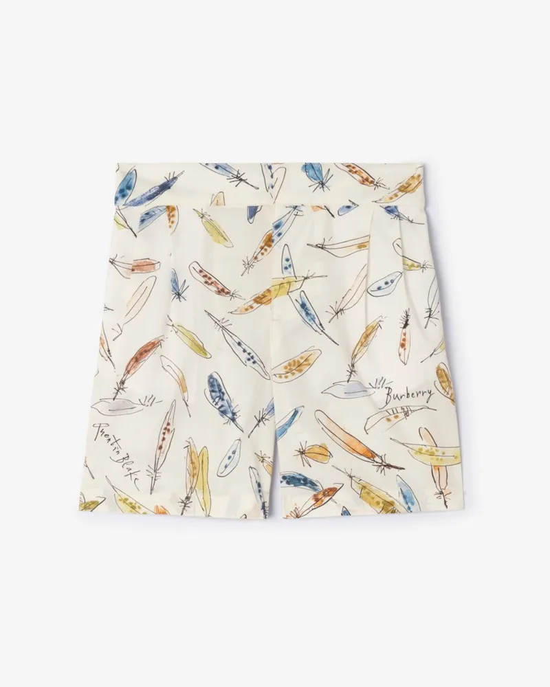 Burberry Baumwollshorts mit Federprint , Size Ink-blau