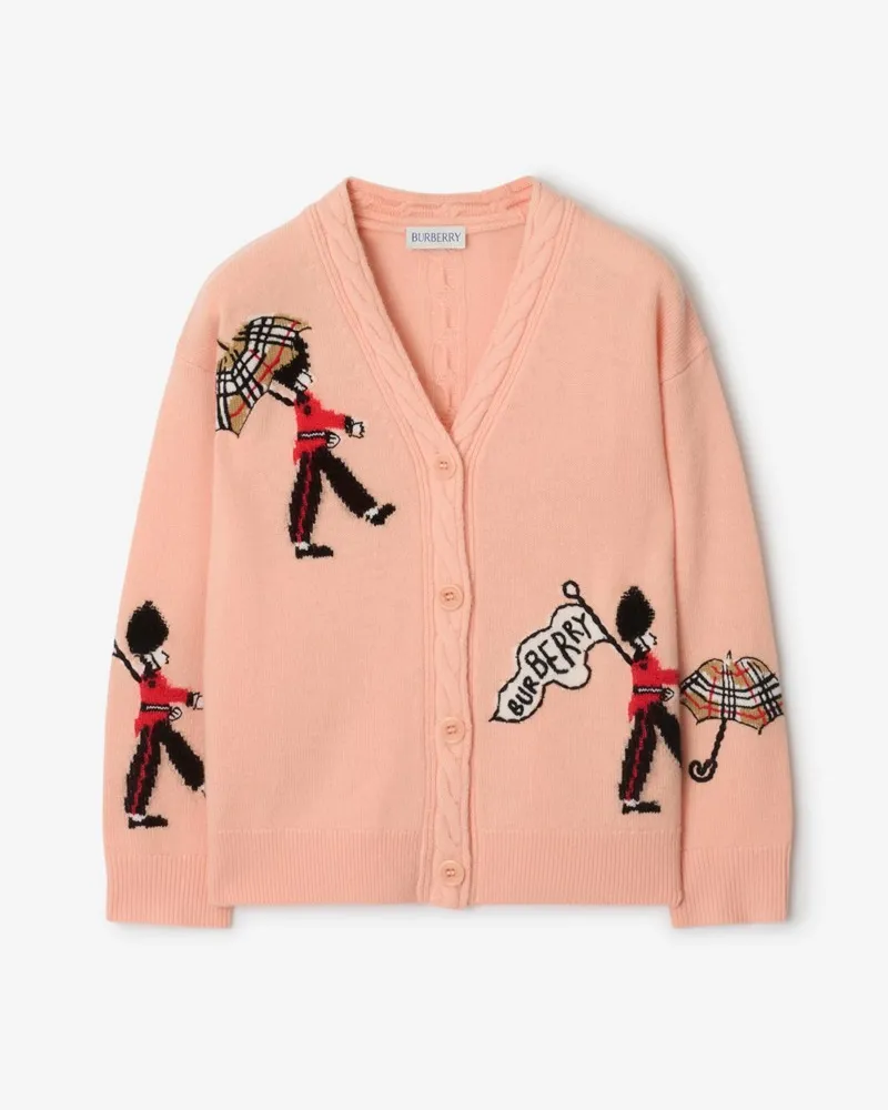 Burberry Wollcardigan mit Gardesoldat Shell-rosa