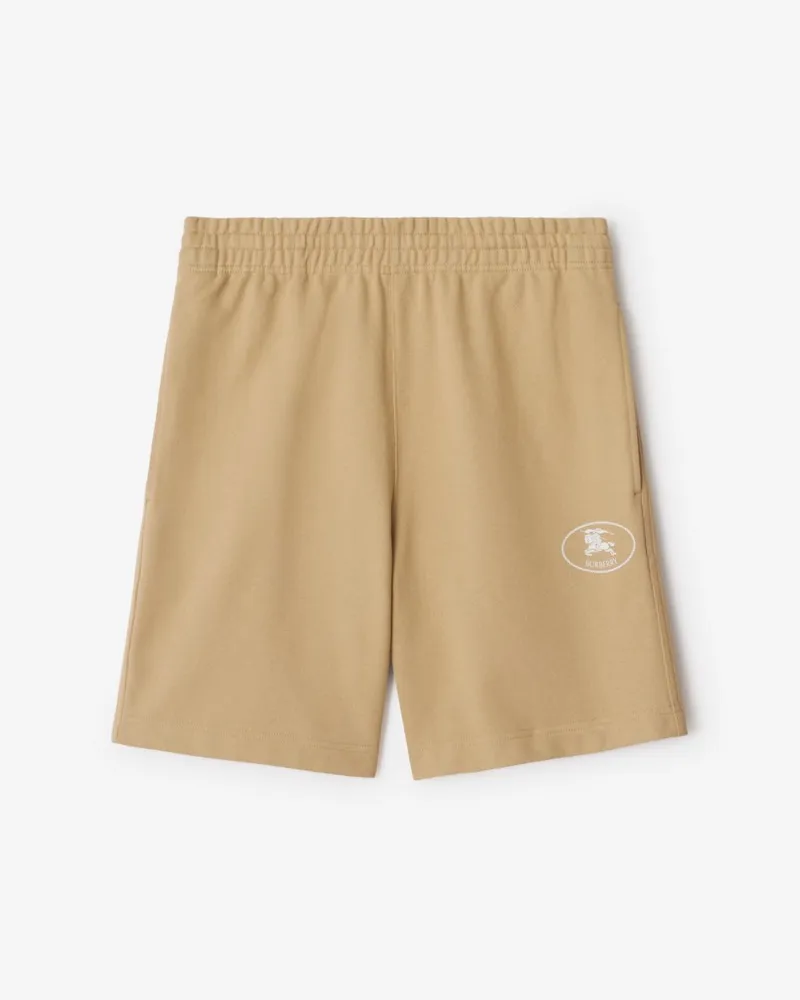 Burberry Baumwollshorts mit Knight Stamp Flachsfarben