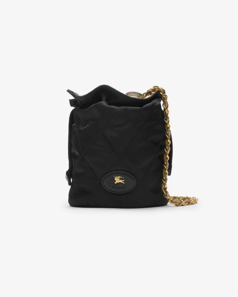 Burberry Beutel „Horseshoe“ mit Kettenmuster Black