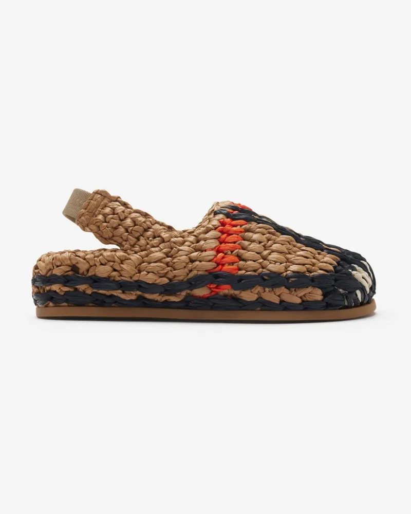 Burberry Sandalen aus Raffiabast Sand