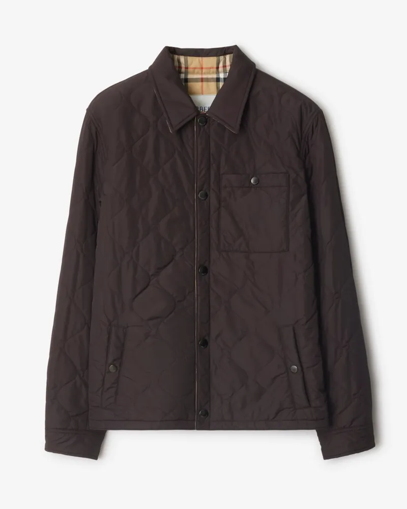 Burberry Wendbare Stepp-Hemdjacke aus Nylon Clove-braun