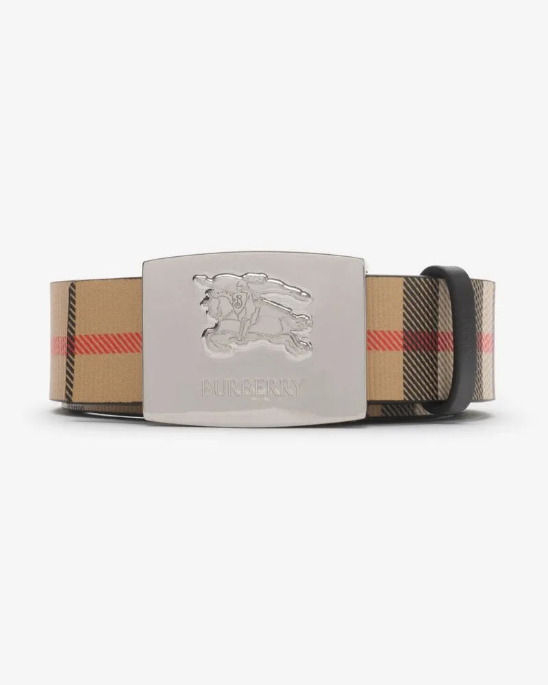 Burberry Wendbarer Gürtel in Check mit Knight Stamp Sand