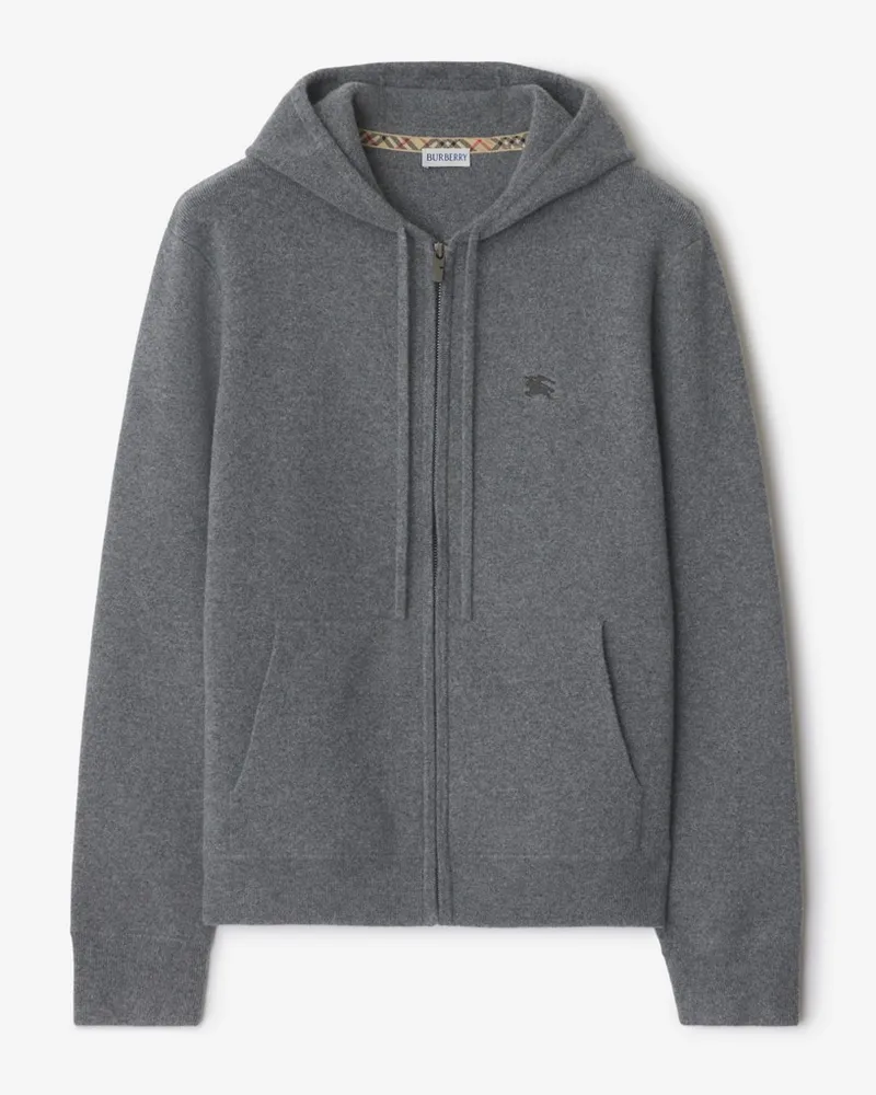 Burberry Kaschmirmisch-Kapuzenjacke Grau