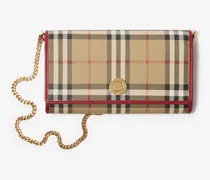 Brieftasche in Check mit Kettenriemen