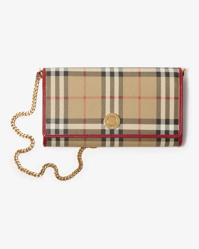 Burberry Brieftasche in Check mit Kettenriemen Vintage-beige