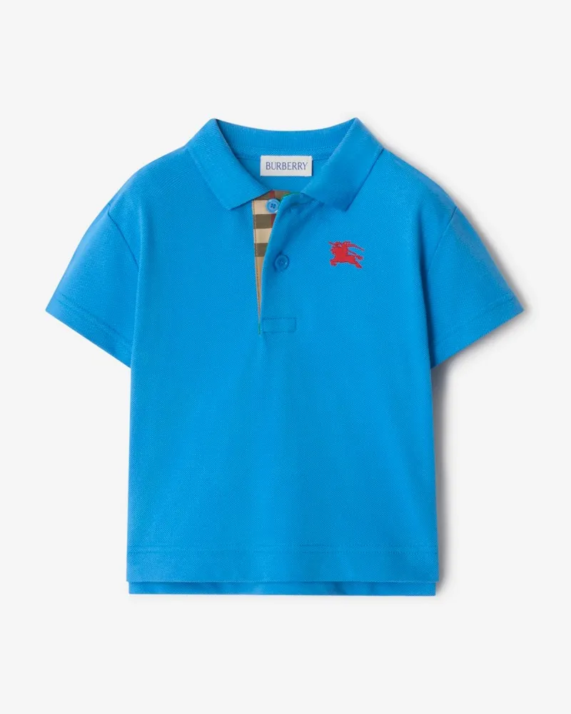 Burberry Baumwollpiqué-Poloshirt , Size Poppy-blau