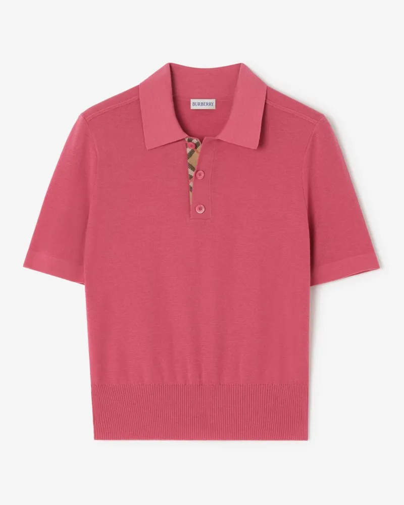 Burberry Poloshirt aus Wolle , Size Mauvewood-rosa