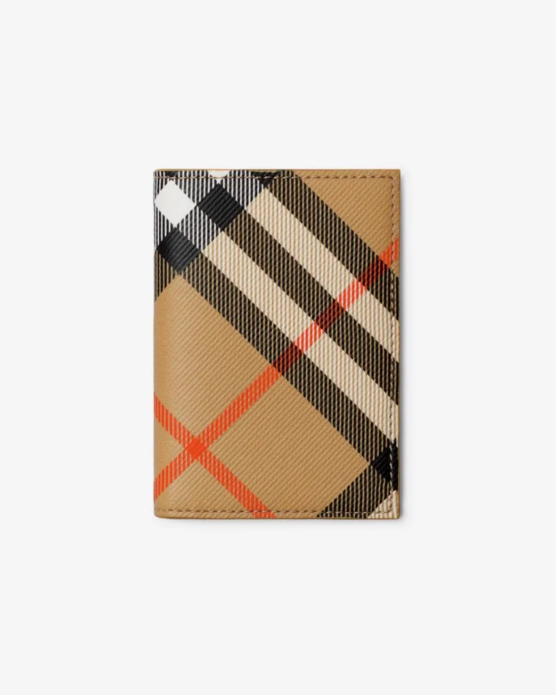 Burberry Faltbares Kartenetui in Check Sand-beige