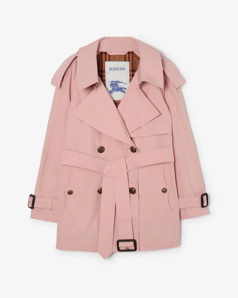 Burberry Kurzer Trenchcoat „Fitzrovia“ aus leichter Baumwolle , Size Begonia-rosa