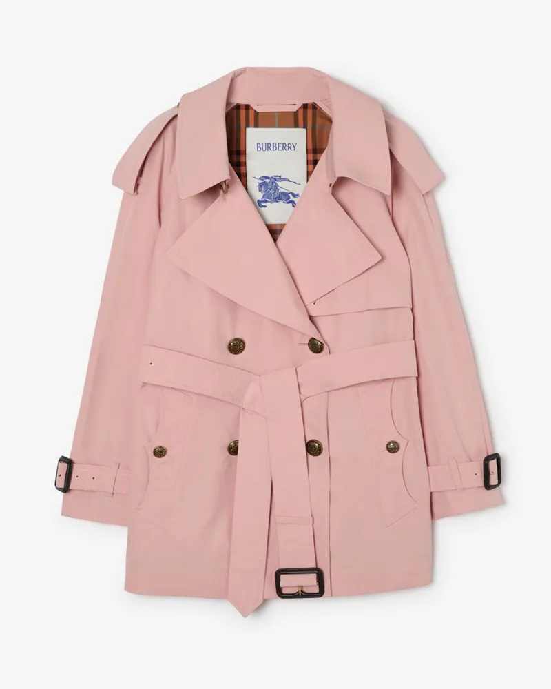 Burberry Kurzer Trenchcoat „Fitzrovia“ aus leichter Baumwolle , Size Begonia-rosa