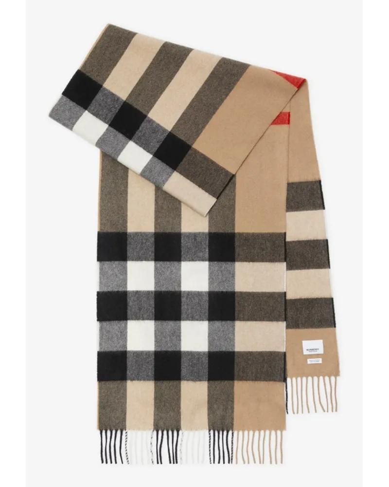 Burberry Kaschmirschal in Check Vintage-beige