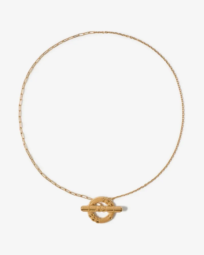 Burberry Kette „Check Granulation“ mit T-Verschluss Gold