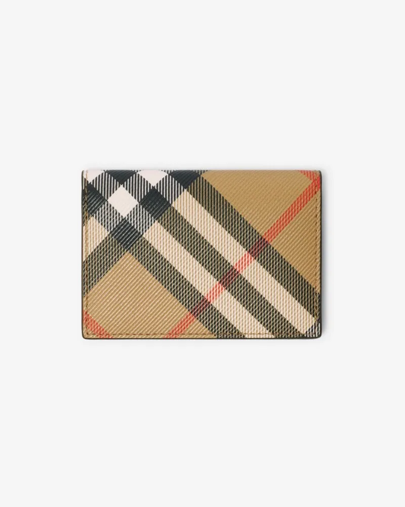 Burberry Faltbares Kartenetui in Check Sand-beige