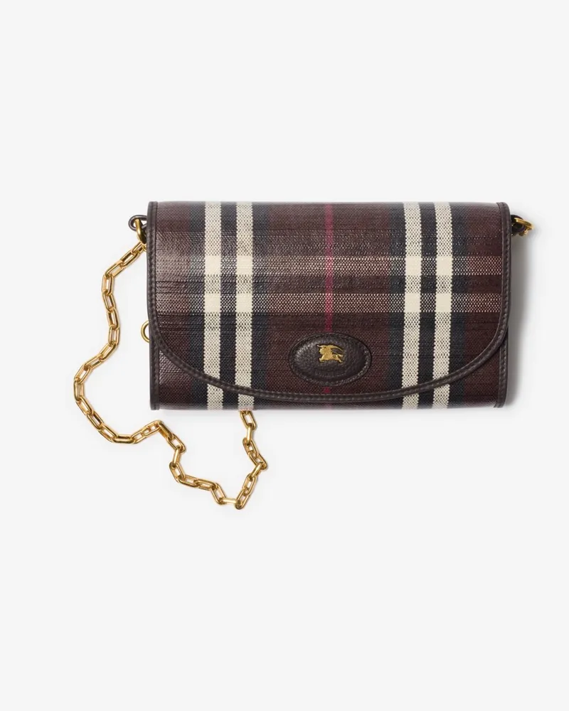 Burberry Brieftasche „Highlands“ mit Kettenriemen Mahogany-rot