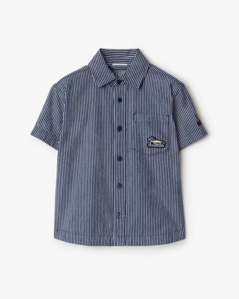 Burberry Denim-Hemd mit Streifenmuster Dunkles