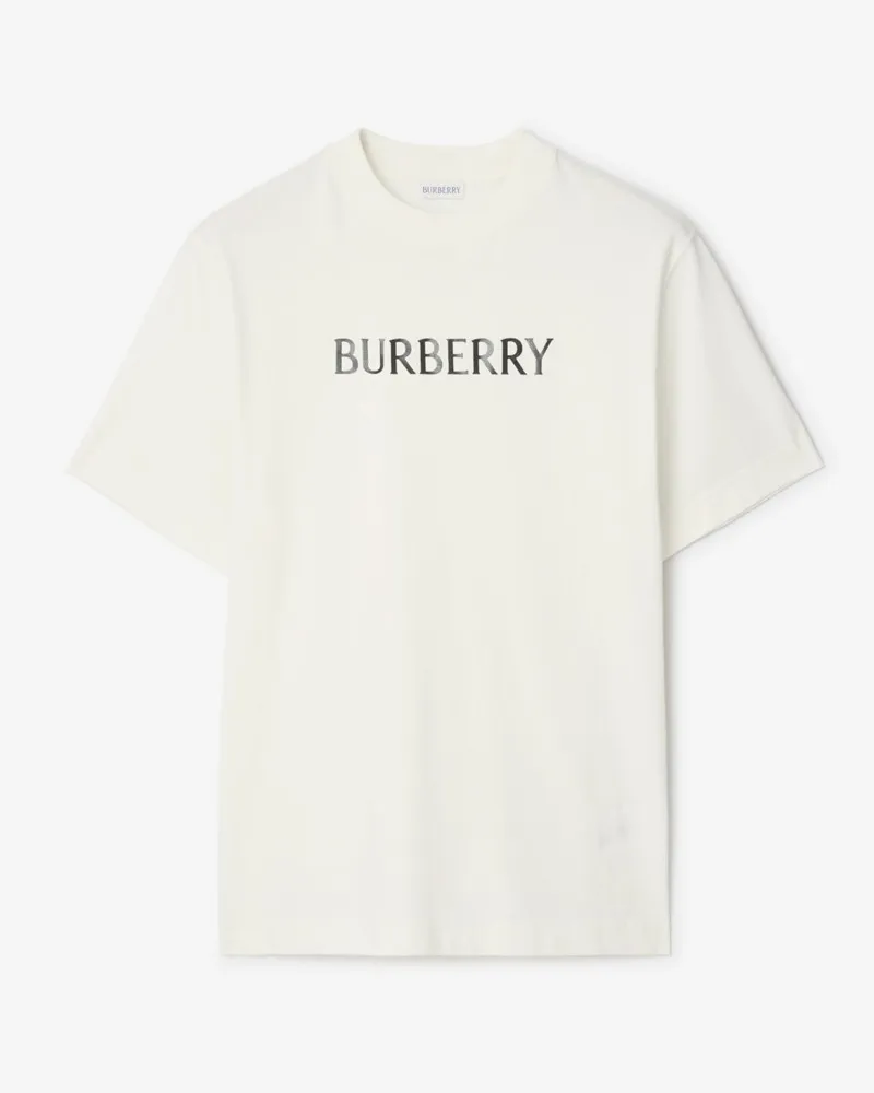 Burberry Baumwoll-T-Shirt mit Logo , Size Chalk