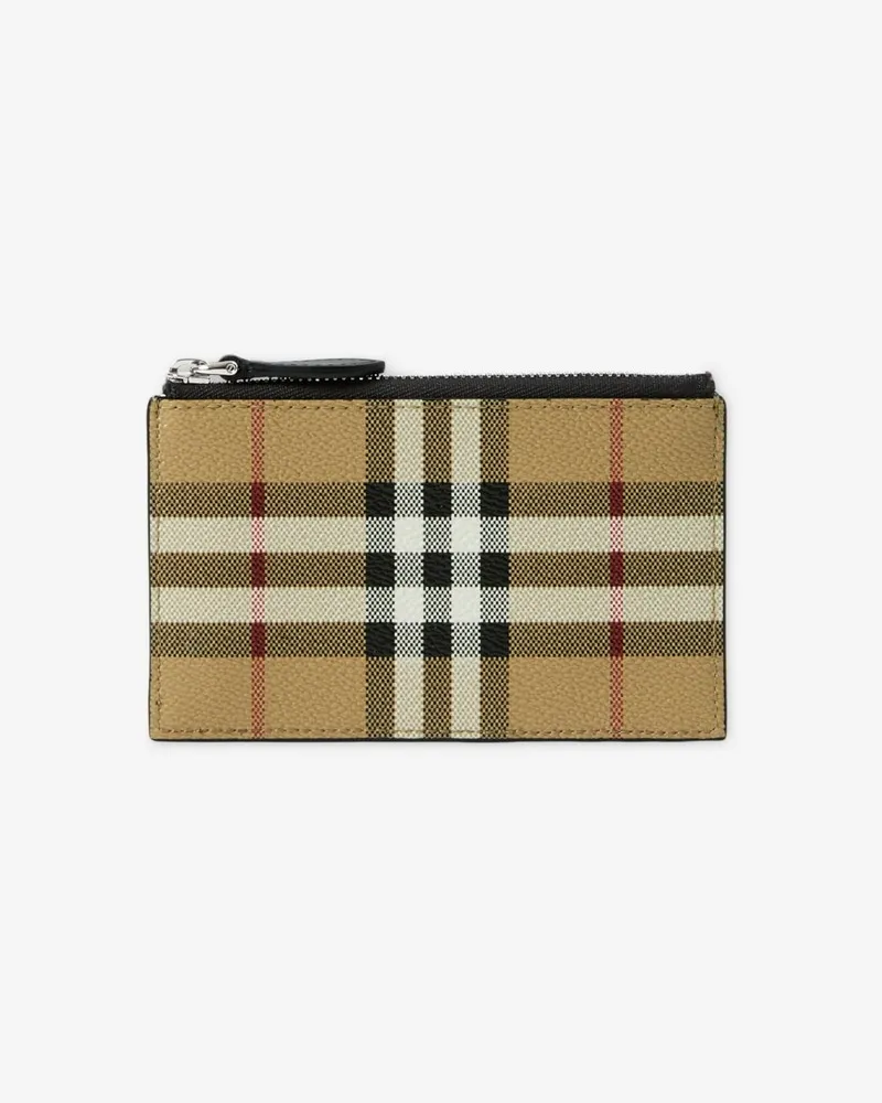 Burberry Kartenetui in Check mit Reißverschluss Vintage-beige