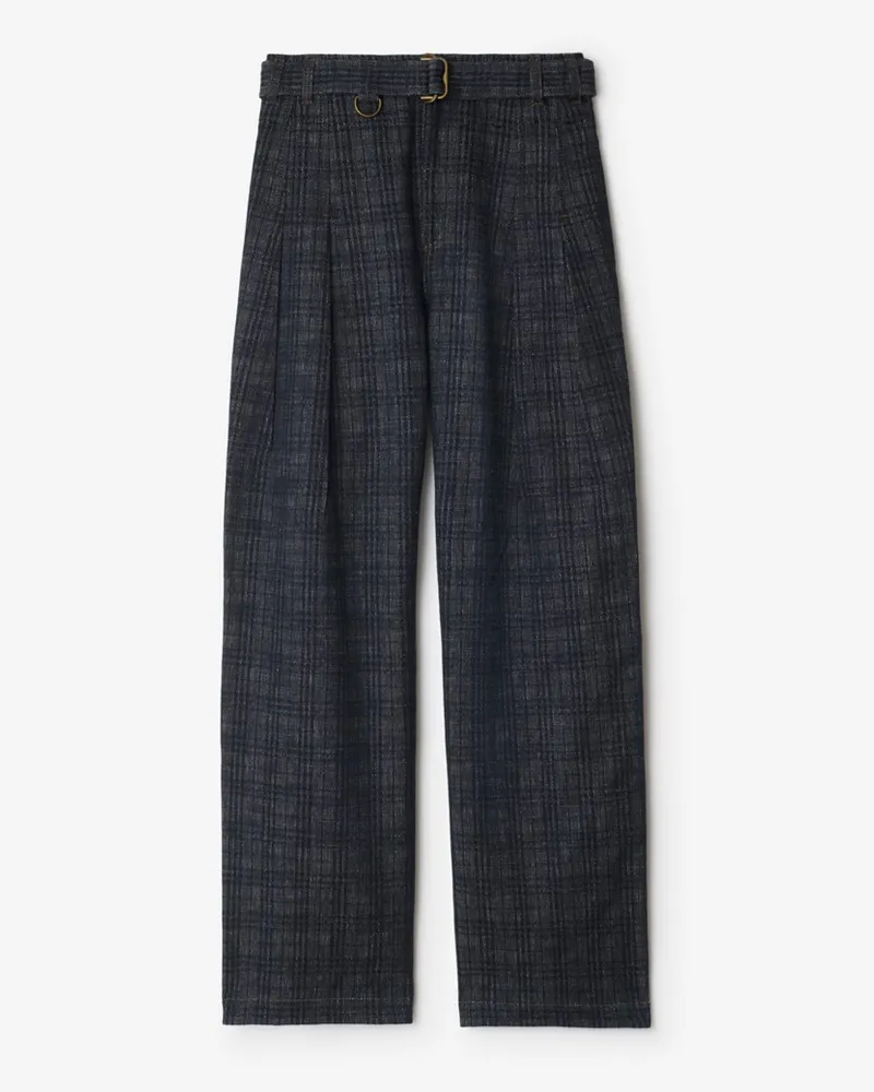 Burberry Weite Denim-Jeans mit hoher Leibhöhe Navy