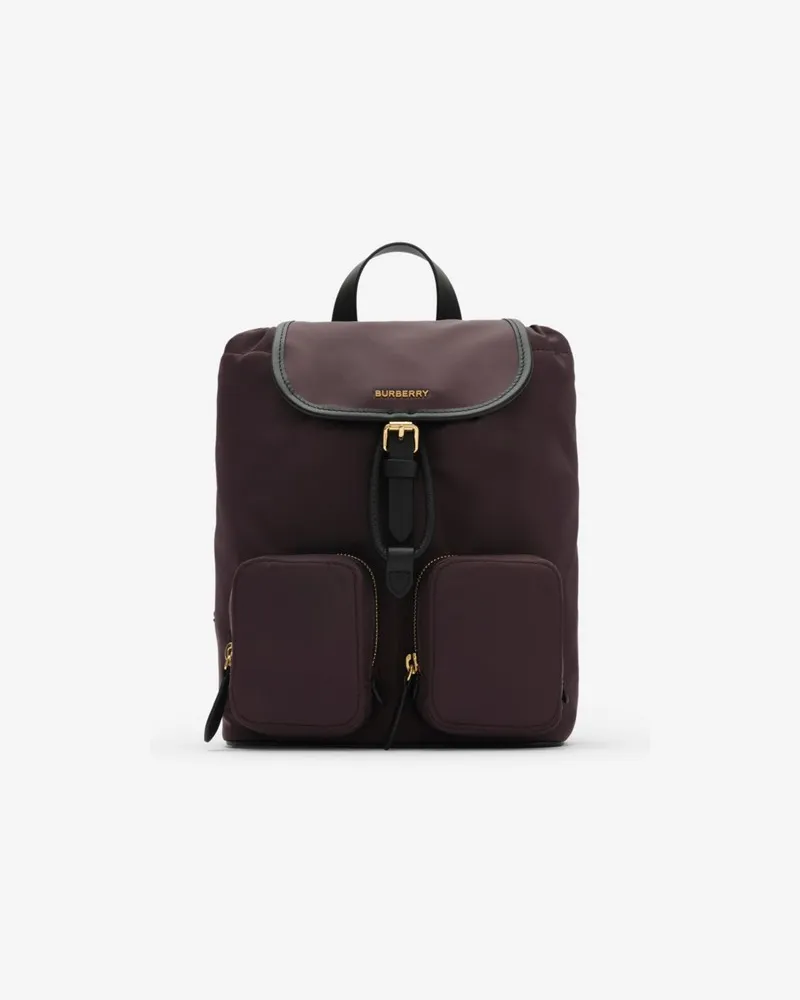 Burberry Nylon-Rucksack im Kleinformat Rubus-rot