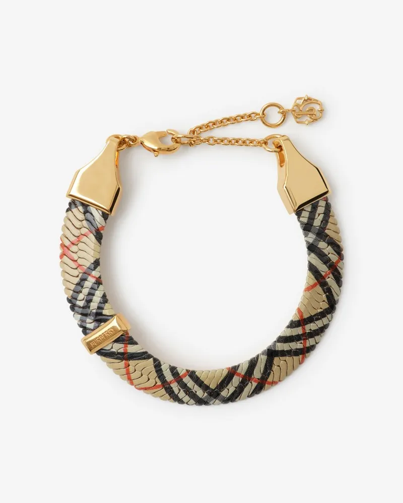 Burberry Check Print Bracelet Gold
